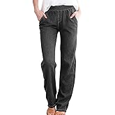 Jeans for Women Pull on Denim Pants High Waisted Straight Leg Stretch Casual Elastic Waist Trousers with Pockets