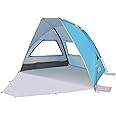 TOBTOS UPF 50+ Pop Up Beach Tent, Easy Set Up Beach Umbrella, Sun Shelter for 2-3 People UV Protection Portable Sunshade, Baby Canopy Cabana, Lightweight with Carry Bag
