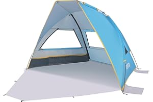 TOBTOS UPF 50+ Pop Up Beach Tent, Easy Set Up Beach Umbrella, Sun Shelter for 2-3 People UV Protection Portable Sunshade, Baby Canopy Cabana, Lightweight with Carry Bag