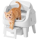 Automatic Cat Litter Box, Cat Litter Box Automatic Cleaning with Easy-Access Step for Cats 3&ndash;18 lb, Self Cleaning Cat Litter Box with 8L Waste Bin, No App