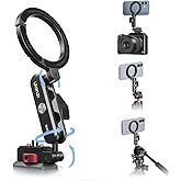 ULANZI Aluminum Magnetic Phone Tripod Mount, MA56 Camera Phone Mount w 1/4'' Screw & Thread Uka Arca Base, Adjustable Phone Holder for Monitoring Tripods Stabilizer for iPhone 17/16/15/14/13 Series