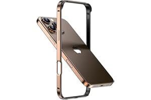 AOPNN New Aluminum Frame Metal Bumper Frame Slim Hard Case Cover for iPhone16 ProMax, Metal Frame with Soft Inner Bumper, Raised Edge Protection (Gold Titanium, for iPhone16 Pro Max)