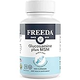 FREEDA Glucosamine MSM – Vegan Joint Flexibility & Mobility Supplement – Vegetarian Glucosamine Without Shellfish – Supports Joint Function – Third-Party Tested – (100 Capsules)