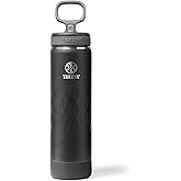 Takeya Sport 22 oz Triple-Insulated Stainless Steel Water Bottle, Straw Lid – Leakproof, Sweatproof, BPA-Free, Keeps Drinks Cold 36 Hrs, Hot 14 Hrs – Obsidian