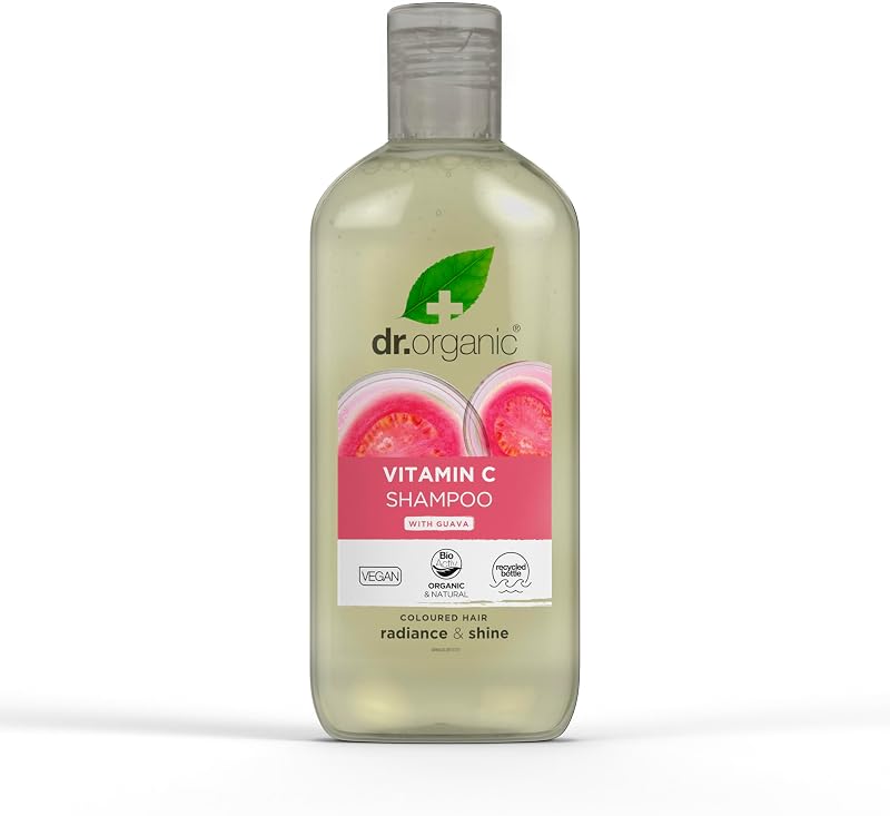 Dr Organic Guava Shampoo Vitamin C Coloured Hair 265ml Vegan SLS Free