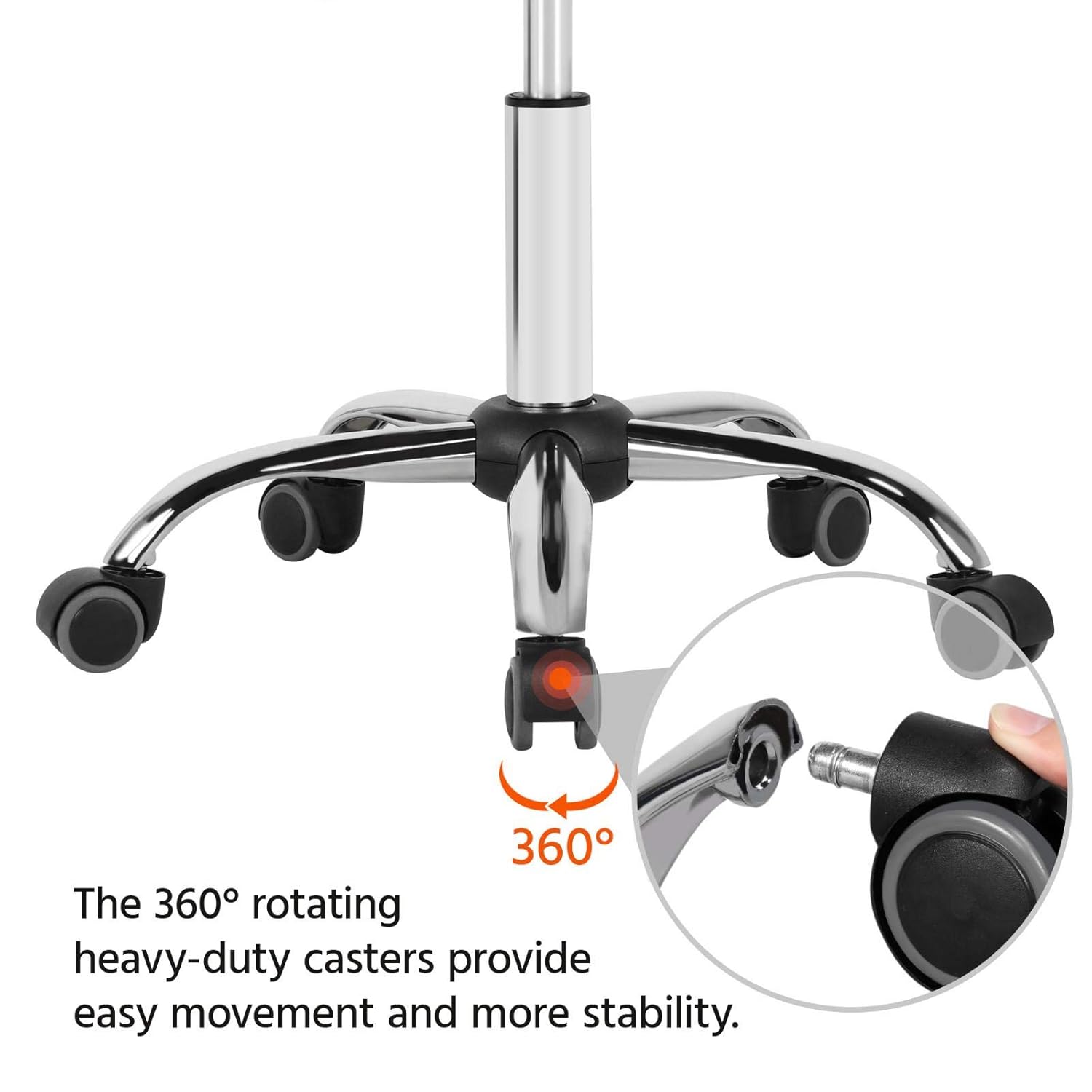 Yaheetech Hydraulic Rolling Swivel Salon Stool Chair Height Adjustable Home Spa Massage Manicure Facial Stool with Backrest and Wheels,Black: Beauty