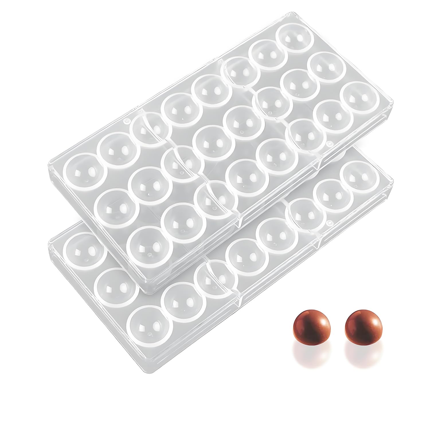 KOMUNJ 2 x Chocolate Moulds, Polycarbonate Set, Chocolate Mould, Transparent Chocolate Mould for DIY Production of Pastries, Confectionery Baking, Chocolates