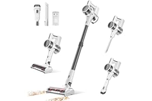 Comvtu Cordless Vacuums, 80,000PRM Powerful Motor Vacuum Cleaner and 2200mAH Rechargeable Battery up to 35 Mins Worktime, 2 Adjustable Modes, Detachable Parts, Wireless Stick Vacuum (Night White)