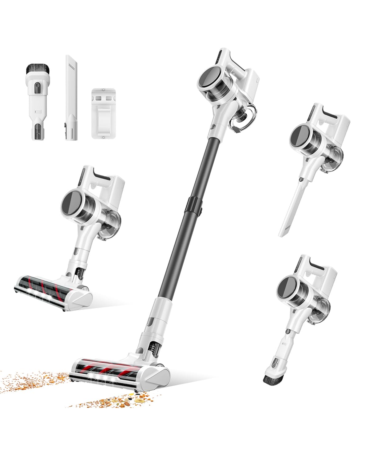 Photo 1 of Comvtu Cordless Vacuums, 80,000PRM Powerful Motor Vacuum Cleaner and 2200mAH Rechargeable Battery up to 35 Mins Worktime, 2 Adjustable Modes, Detachable Parts, Wireless Stick Vacuum (Night White)