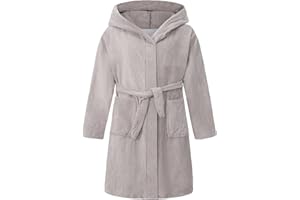Fraprasty Boys Girls Hooded Robe Soft Touch Robe Kids Terry Cloth Cotton Spa Bathrobe Sleepwear 2-14 Years
