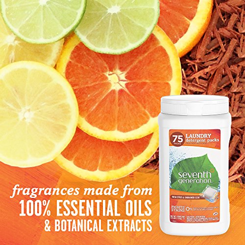 Seventh Generation Laundry Detergent Packs, Fresh Citrus & Sandalwood