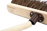 Newman and Cole 18in Wooden Broom Head with Stiff Natural Bassine Bristles view 5