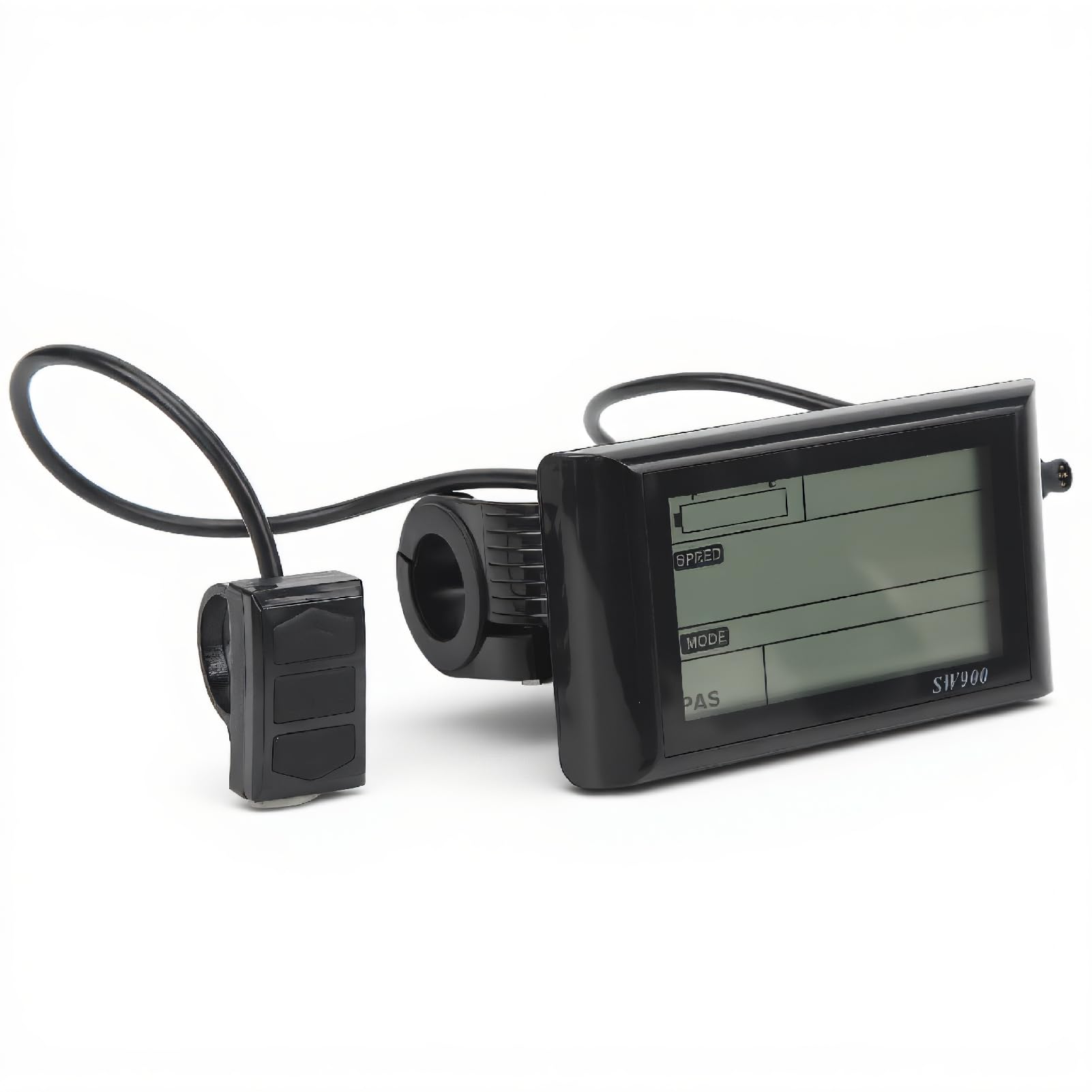 SW900 Electric LCD Display Meter for E Bike, 24V 36V 48V 60V, Waterproof 6Pin Connector, for 22.5mm 25.4mm 28.6mm Handlebars