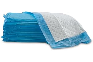 UltraBlok Disposable Incontinence Underpads For Bed + Furniture, White/Blue, Small 17" x 24", 20 CT
