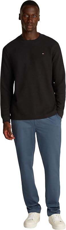 Camiseta de Manga Larga Hombre Textured Basic, Negro (Black), M — foto 4 de 6
