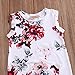Newborn Baby Girl Floral Printed Romper Outfits Sleeveless Summer Bodysuit(12-18M, White)