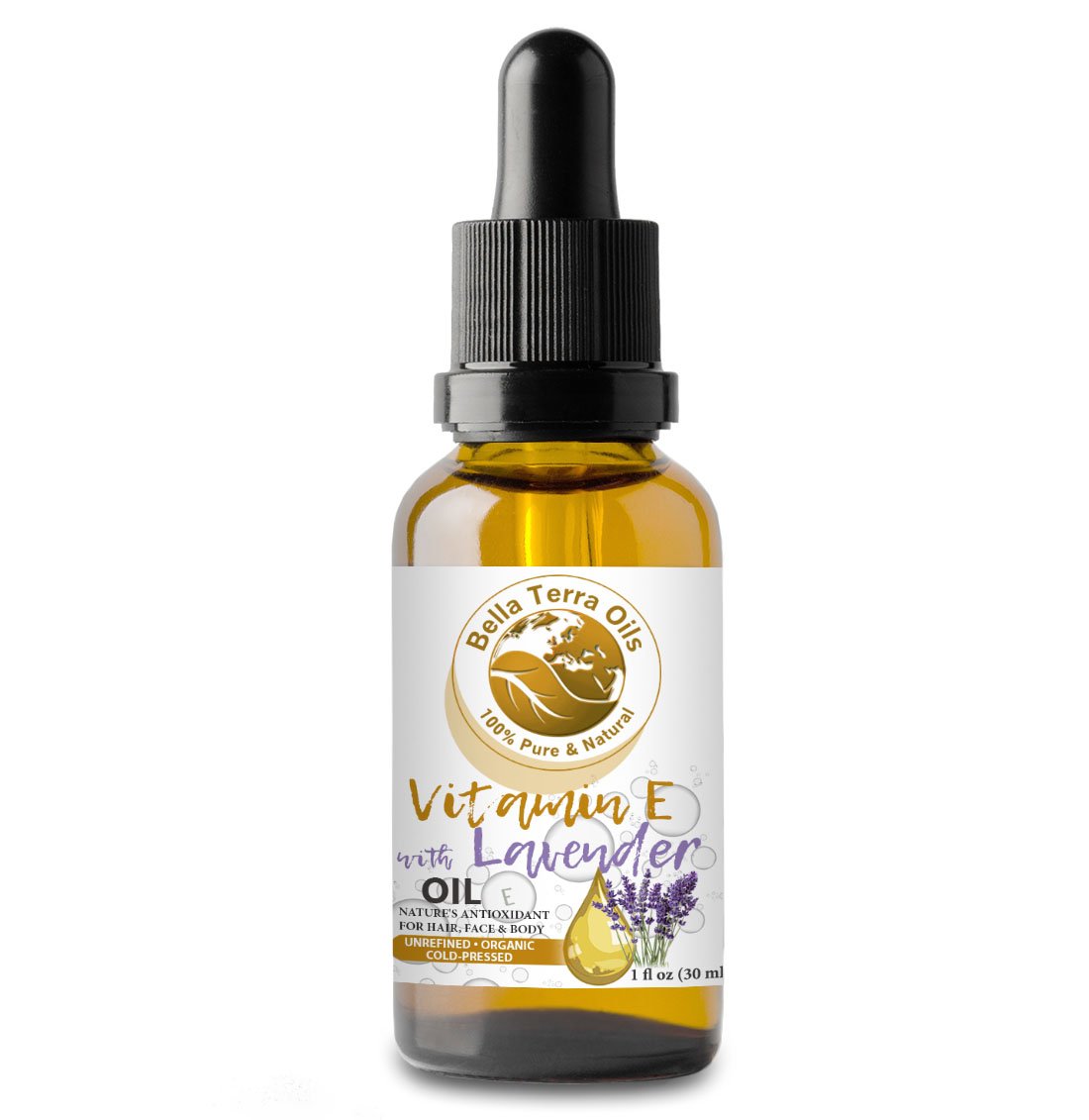 NEW Vitamin E Oil with Lavender Essential Oil. 1oz. Cold