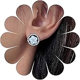 Iaceble Boho White Camellia Stud Earrings Round Camellia Flower Earrings Pearl flower Earrings Blossom Flower Pearl Earrings French Camellia Earrings Jewelry for Women