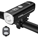 RAVEMEN K1800 Smart Bike Lights, Bright Bicycle Light with AI Night Riding Mode, Handlebar/Upside Down Mounted, Brightness Ad
