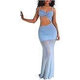 SHENHE Women's Cutout Prom Dress Long Formal Evening Dresses Twist Tube Maxi Dresses