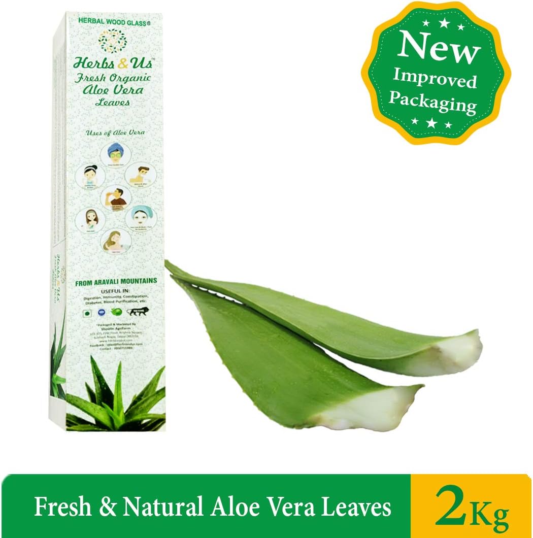 Herbal Wood Glass Herbs and Us Aloe Vera Plant Leaves, 2 Kg