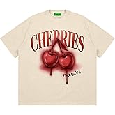 BestLucky Oversized Graphic Tees for Women Y2k Baggy Cherry Shirt Cute Aesthetic Summer Short Sleeve