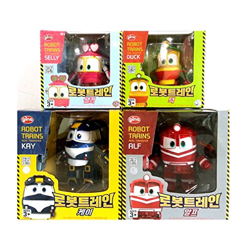 Korean Animation Robot Train Transformer Train Robot character Kay Alf Duck Selly 4 kinds of friends Toy Kids Children