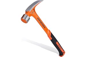 Jorgensen 22 oz Framing Hammer, Straight Claw Hammer with Magnetic Nail Holder, Rip Claw Hammer with Milled Face & Shock Absorbing Grip, Heavy Duty One-piece Forged Hammer