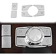 fitfoyo 6Pcs Car Center Console Multimedia Control Button Knob Trims Cover for 2010-2015 Mercedes Benz E Class W212