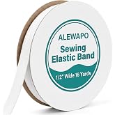 White Elastic Bands for Sewing, 1/2 Inch Wide 16 Yards Sewing Bands | Soft High Elasticity Stretch Cord White Elastic Band, Durable Waistband Elastic for Pants Clothing Alterations DIY Crafts