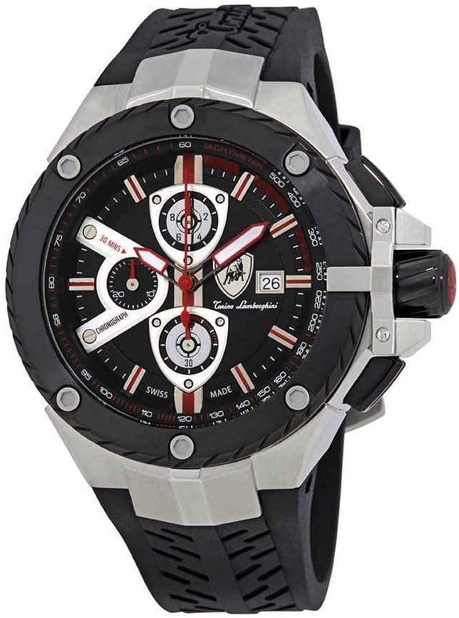 Lamborghini Tyre Chronograph Black Dial Men's Watch TYRE 02