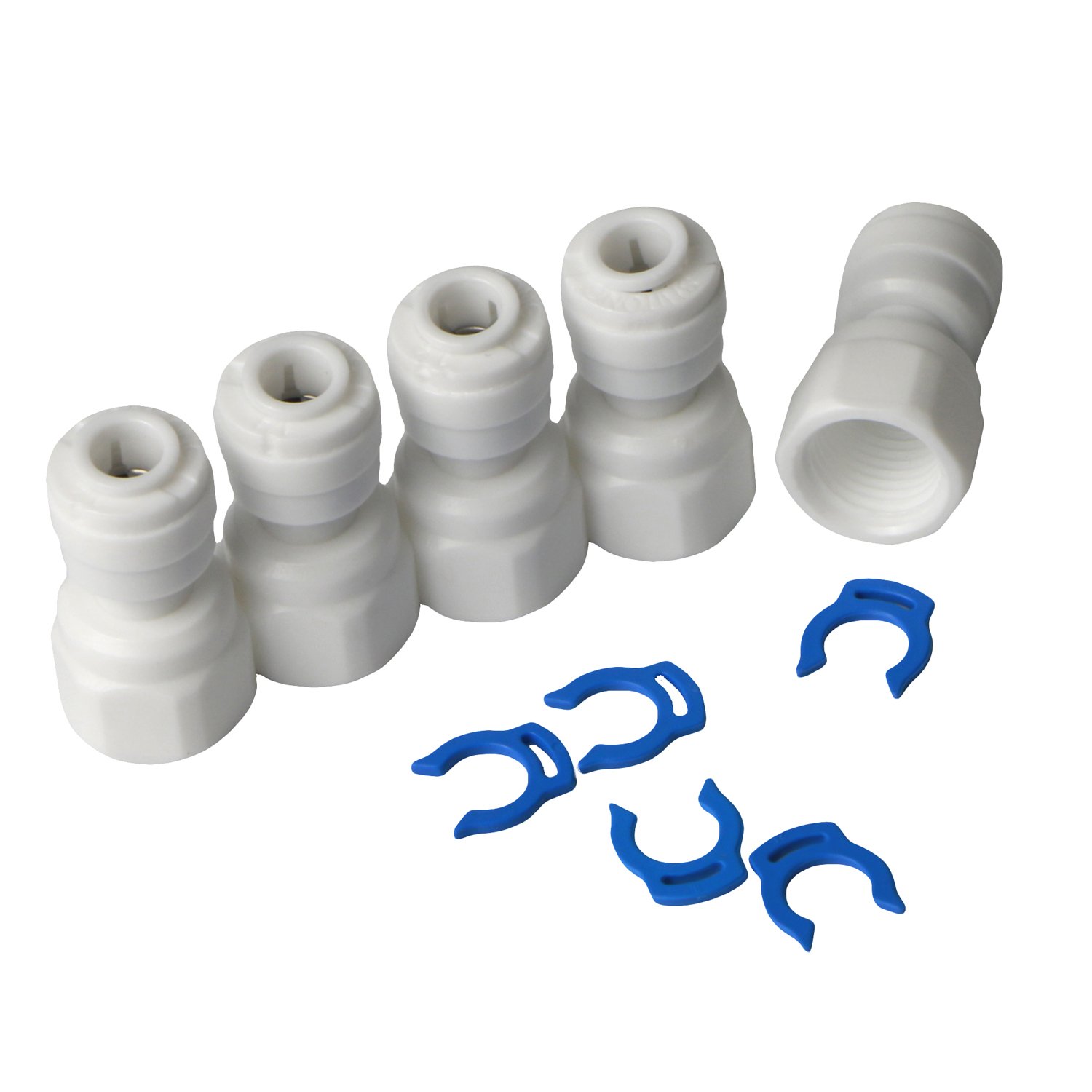5 PCS White Tube Connect Quick Fitting Connector 1/4" PT to 1/4" OD for RO System Water Filter