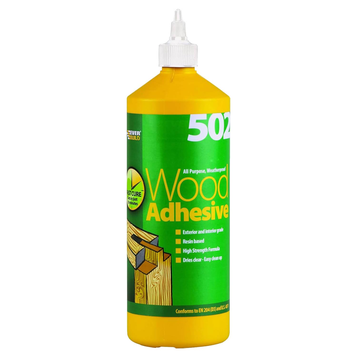 Everbuild 502 All Purpose Weatherproof Wood Adhesive – Suitable for typical Wood Bonding Applications – 1 Litre