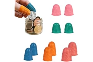 Chunlaihang 10 Pcs Rubber Finger cots, 5 Sizes Reusable Finger Protectors,thimble,for hand Sewing, Cutting, Paper Sorting & M
