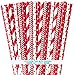 Paper Drinking Straws - Red and White - Valentine - Birthday Party Supply - Stripe Chevron Polka Dot - 7.75 Inches - 100 Pack Outside the Box Papers Brand