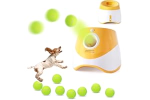Jovani Automatic Dog Ball Launcher - Distance 10-30ft, Including 9 Tennis Balls (2inch), Keep Dog Happy, Orange