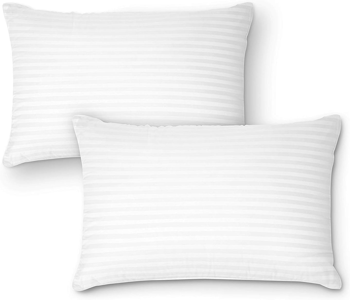 Beddify Set of 2 Junior Super Soft Sleeping Pillows for Kids Striped Toddler with 100% Cotton Cover Premium Microfiber Travel Size Bedding (34X46 cm) (13X18 Inch)