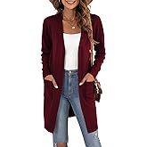 VIISHOW Women's Classic Cardigans Long Sleeve Open Front Casual Knit Cardigan Sweaters Coat Soft Outwear