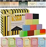 Gift Set Aromatherapy Soap! 12 Handmade Soap Bars. Artisan Soap Bars Family Pack for Men Women & Kids! Cold Process Soap Bars in Luxury Gift Box! Deluxe Soap - Natural Body & Face Soap!