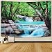 Sevenstars Tree Tapestry Waterfall Tapestry Forest Tapestry Wall Hanging, Nature Tapestries Stone River Tapestry for Room