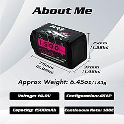 CNHL 1500mAh 4S Lipo Battery 14.8V 100C with XT60