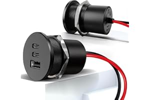 Acegoo 78W 12V USB Outlet, Dual 30W PD3.0 Type-C & 18W QC3.0 Aluminum Car Charger Socket, Multi Port Fast Charging Replacement Socket Accessories for RV Camper Trailer Truck Boat (2 Pcs)