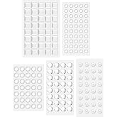 204pcs Clear Bump Dots for Visually Impaired, Silicone Braille Stickers | Low Vision Aids Multiple Sizes Shapes Raised Tactile Adhesive Dots for Blind Elderly Products