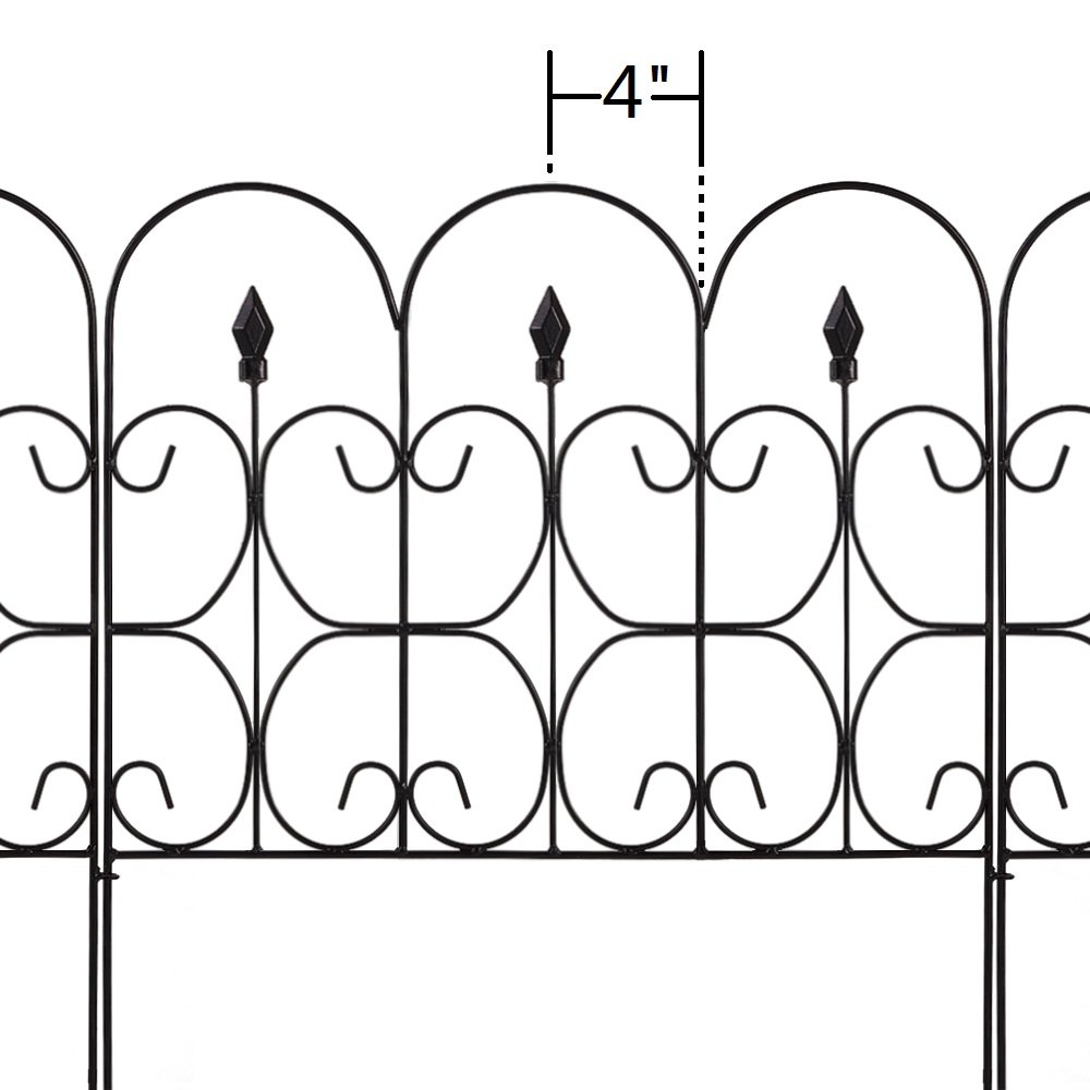 Amagabeli Decorative Garden Fence Coated Metal Outdoor Rustproof 32in x ...