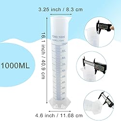 Nexboraque 4 Pack 1000ml Plastic Graduated