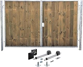Einfahrtstor Verzinkt Holz Tor Senkrecht Sym. 2-flügelig Elektro 300cm x 180cm