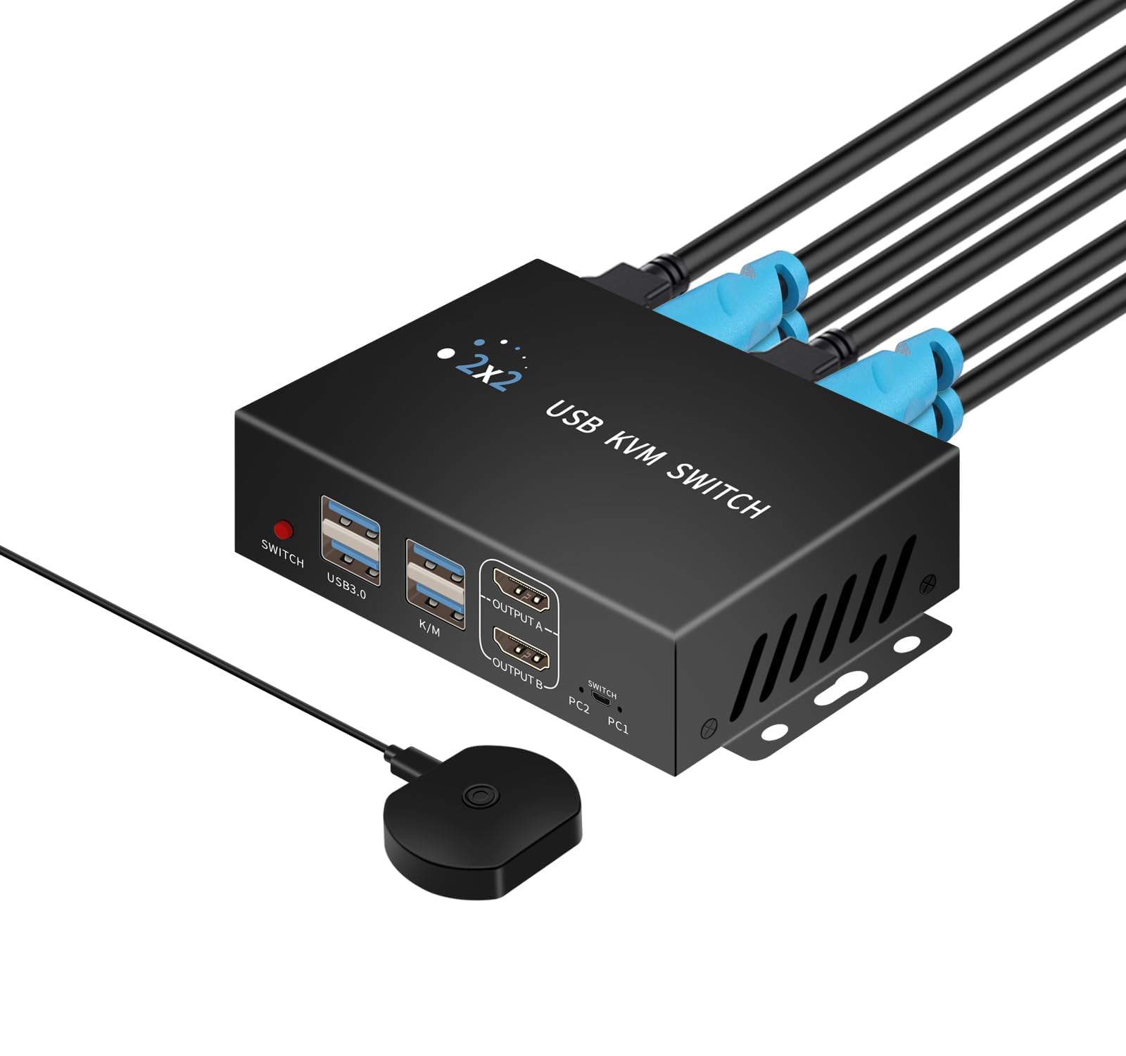 thumbnail image 2 of 4K 60Hz HDMI2.0 USB KVM Switch For 2 Computers 1 Monitor 2 of 10
