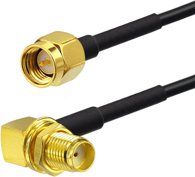 Bingfu 1Meter RG174 4G LTE Antenna Extension Cable SMA Male to SMA Female Right Angle Aerial Extension Cable for 4G LTE Antenna Extension Wlan FPV Homematic CCU2 CC1101 DAB Radio Baofeng - Image 3