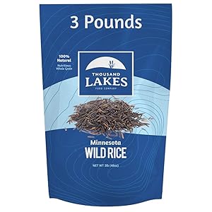 Thousand Lakes Minnesota Grown Wild Rice - 3 pounds (48 ounces) - Bulk Pouch | 100% Wild Rice | All Natural