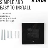 G-PLUG Cable Pass Through Wall Plate with Brush, Black, Single Gang view 6